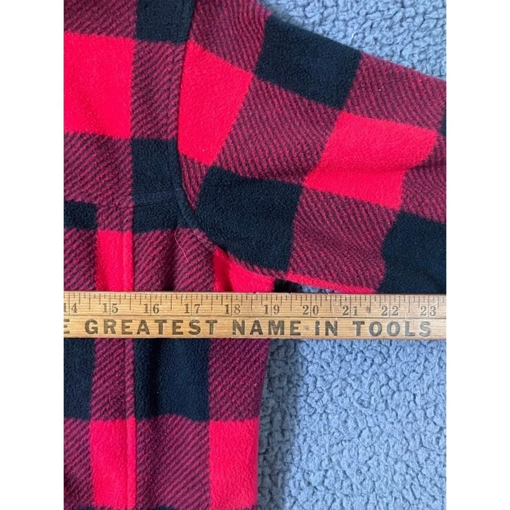 Columbia Red Black Buffalo Plaid Full Zip Fleece Jacket Youth XL 18/20